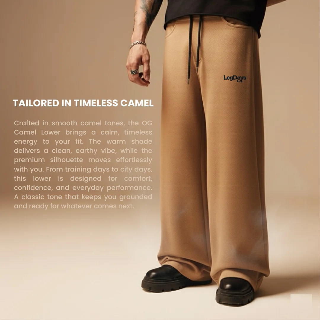 Camel Edition Lower – Unisex Baggy Fit, French Terry Cotton - Image 2