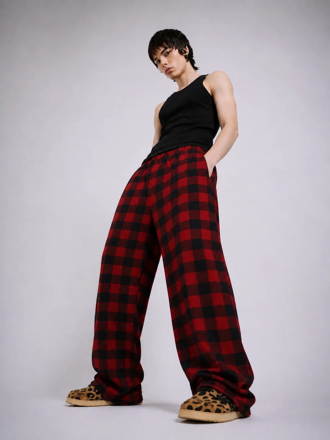Legdays Comfy Wide-Legs Red/Black UNISEX - Image 3