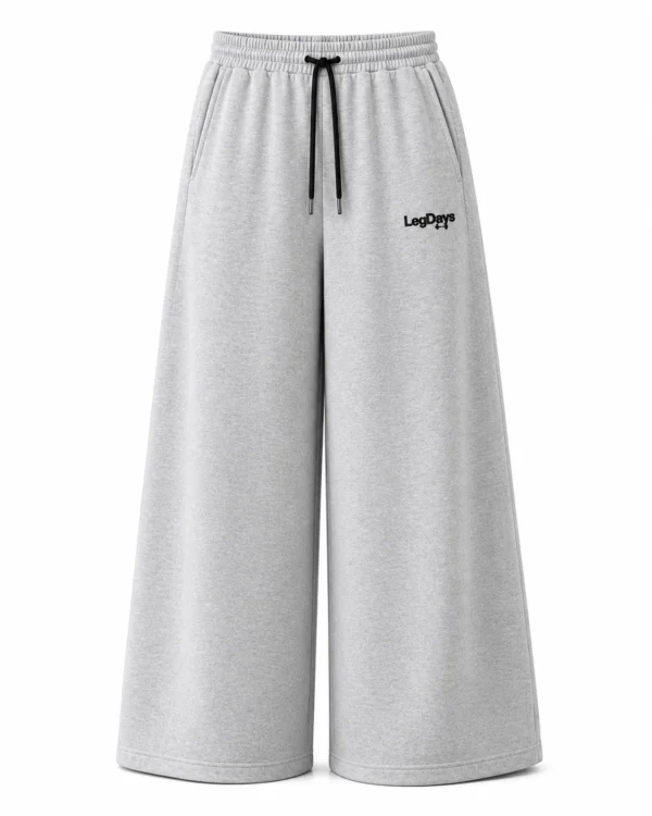 Melange grey Unisex French terry cotton baggy lower