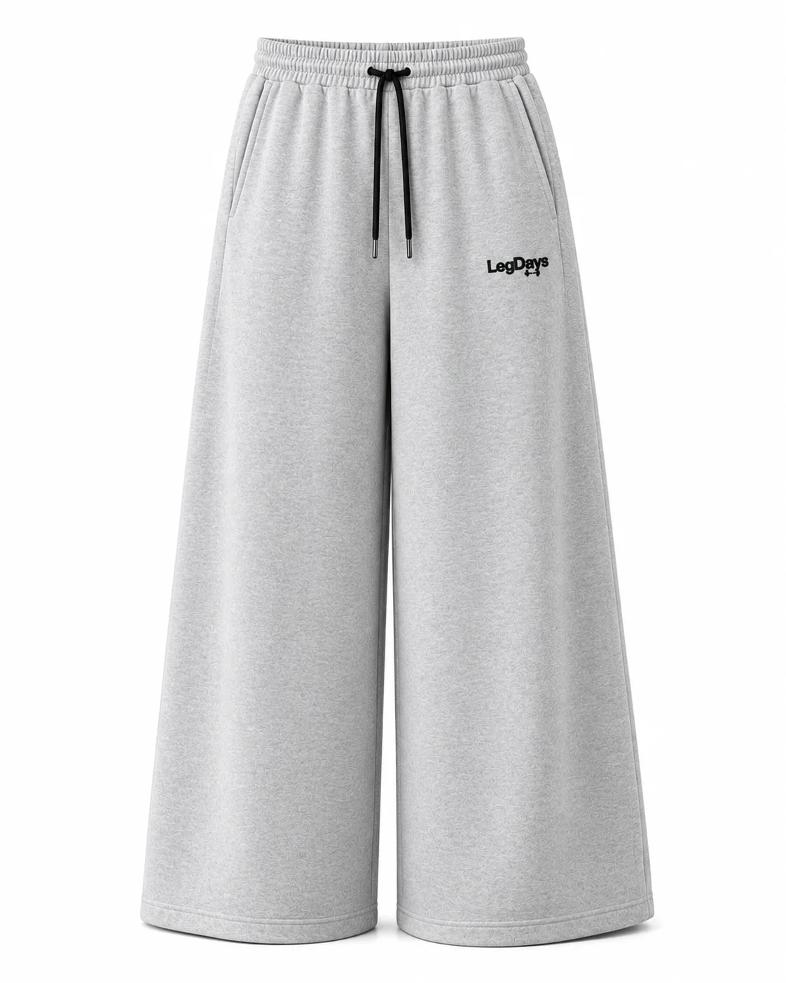 Melange grey Unisex French terry cotton baggy lower