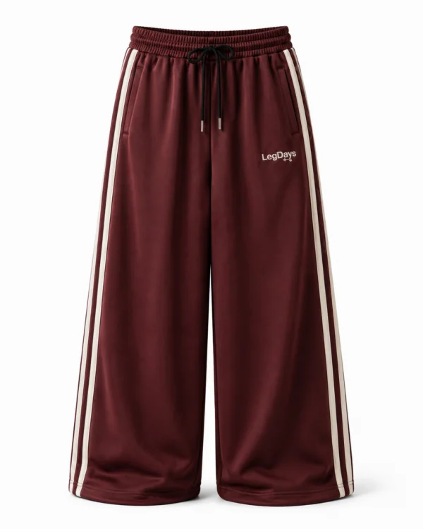 Maroon Varsity Stripe Track Pants