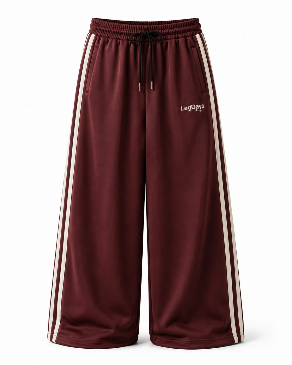 Maroon Varsity Stripe Track Pants