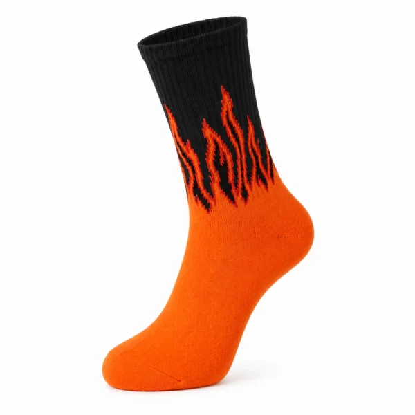 Lava Rush Flame Socks – Orange & Black