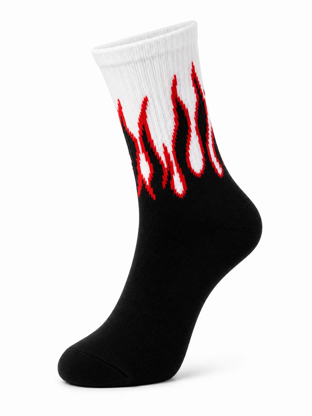 Inferno Edge Flame Socks – Black & White