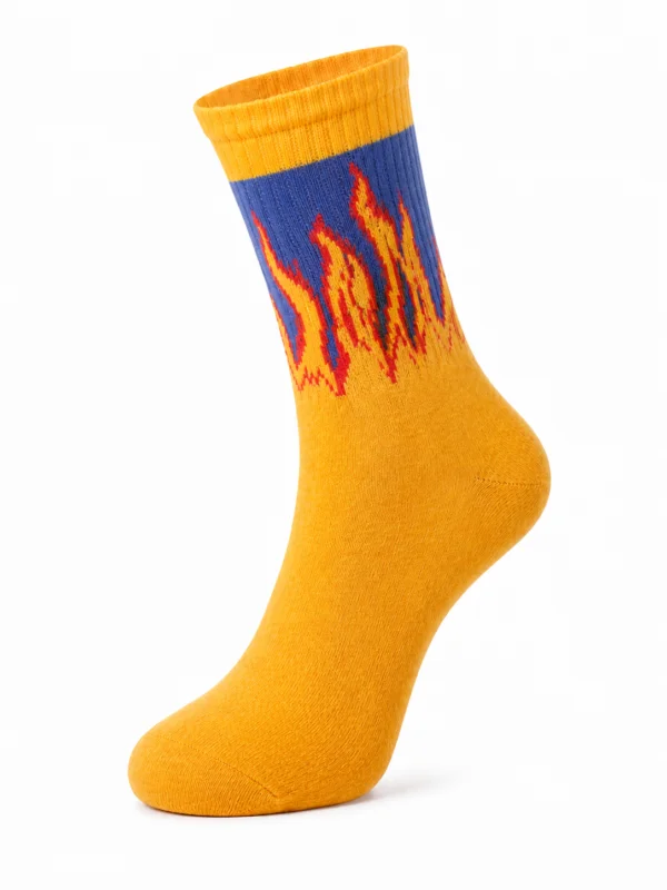 Blaze Drift Flame Socks – Yellow & Blue