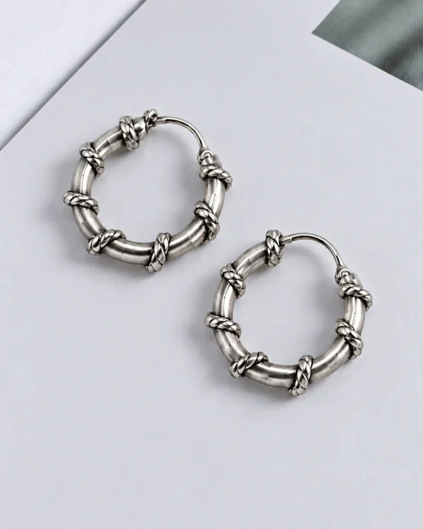 Twisted Rope Silver Earring