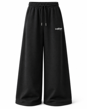 BLACK Lower baggy-fit French Cotton UNISEX