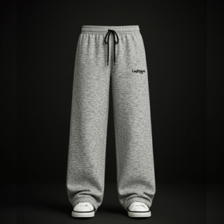 Melange grey Unisex French terry cotton baggy lower