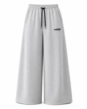 Melange grey Unisex French terry cotton baggy lower