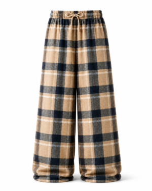 Leg Days Cozy Wide-Legs – Brown Check