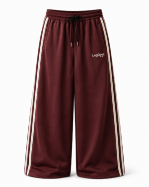 Maroon Varsity Stripe Track Pants