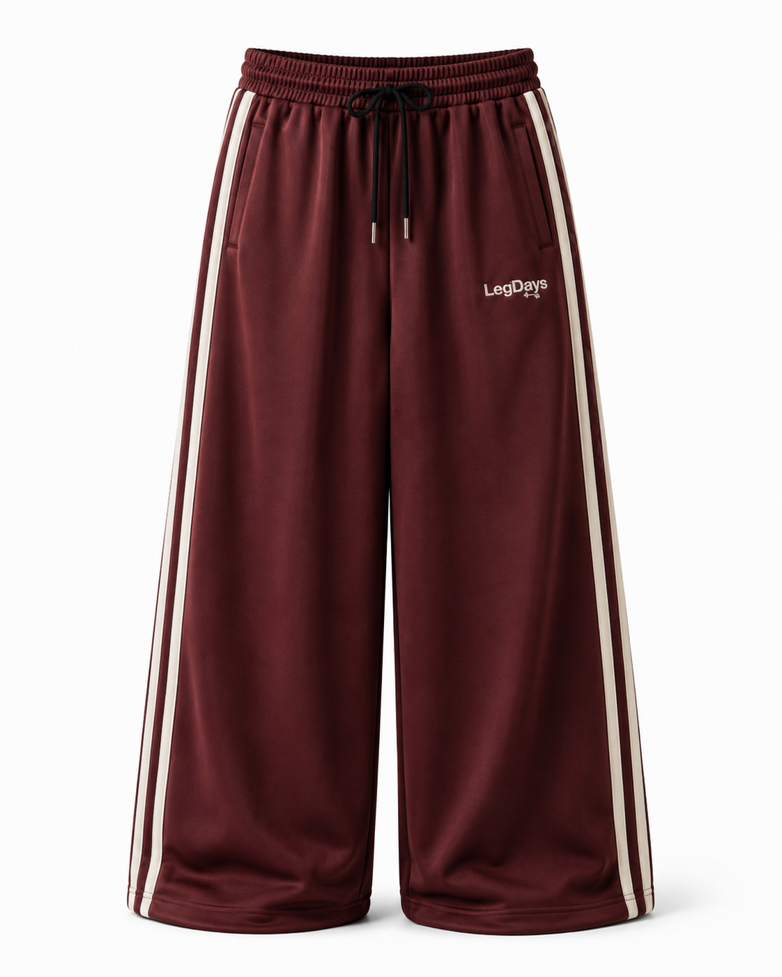 Maroon Varsity Stripe Track Pants