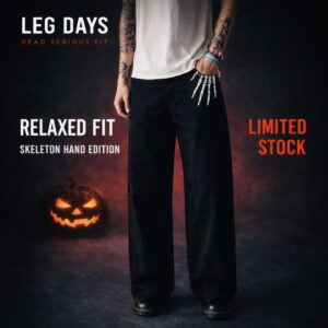 Relaxed Fit Pants Skeleton Hand Edition