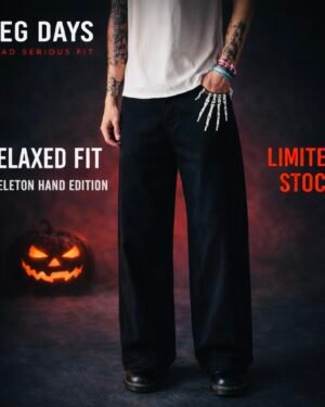 Relaxed Fit Pants Skeleton Hand Edition