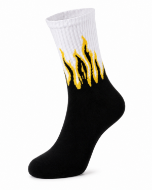 Volt Strike Flame Socks – White, Black & Yellow