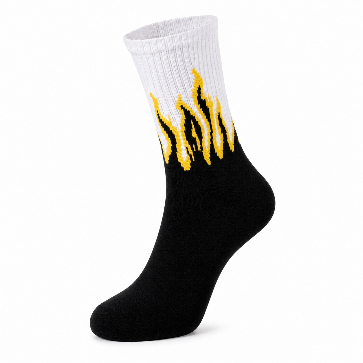 Volt Strike Flame Socks – White, Black & Yellow