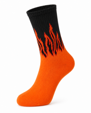 Lava Rush Flame Socks – Orange & Black
