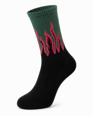 Toxic Wave Flame Socks – Green & Black