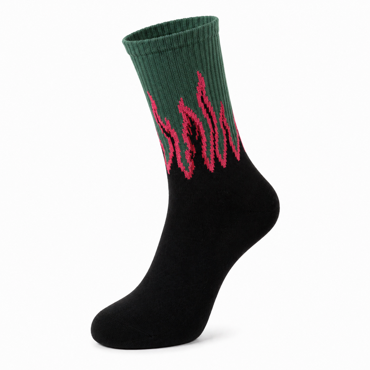 Toxic Wave Flame Socks – Green & Black