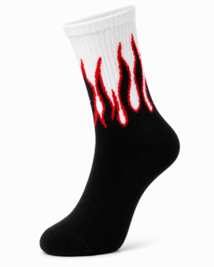 Inferno Edge Flame Socks – Black & White