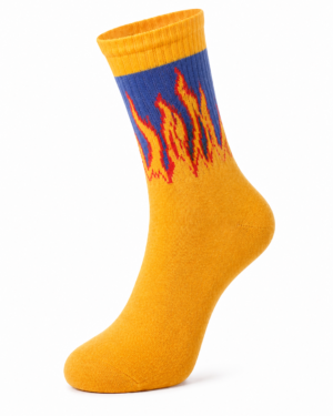 Blaze Drift Flame Socks – Yellow & Blue