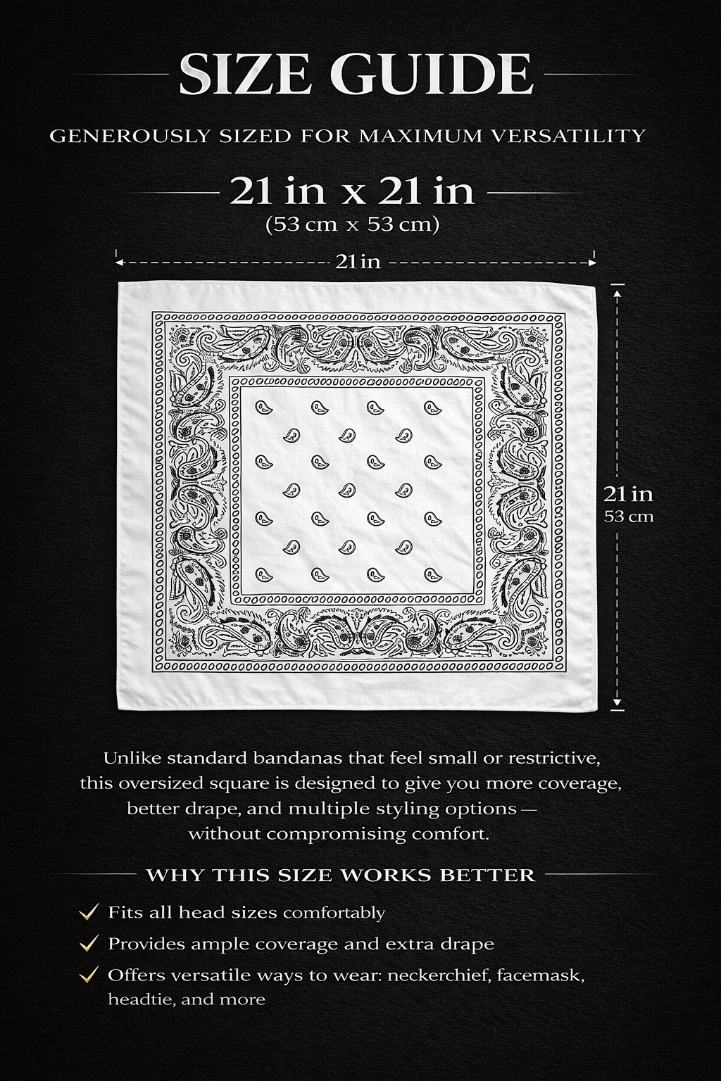 Obsidian Bandana – Premium Cotton Paisley Bandana (Black) - Image 8