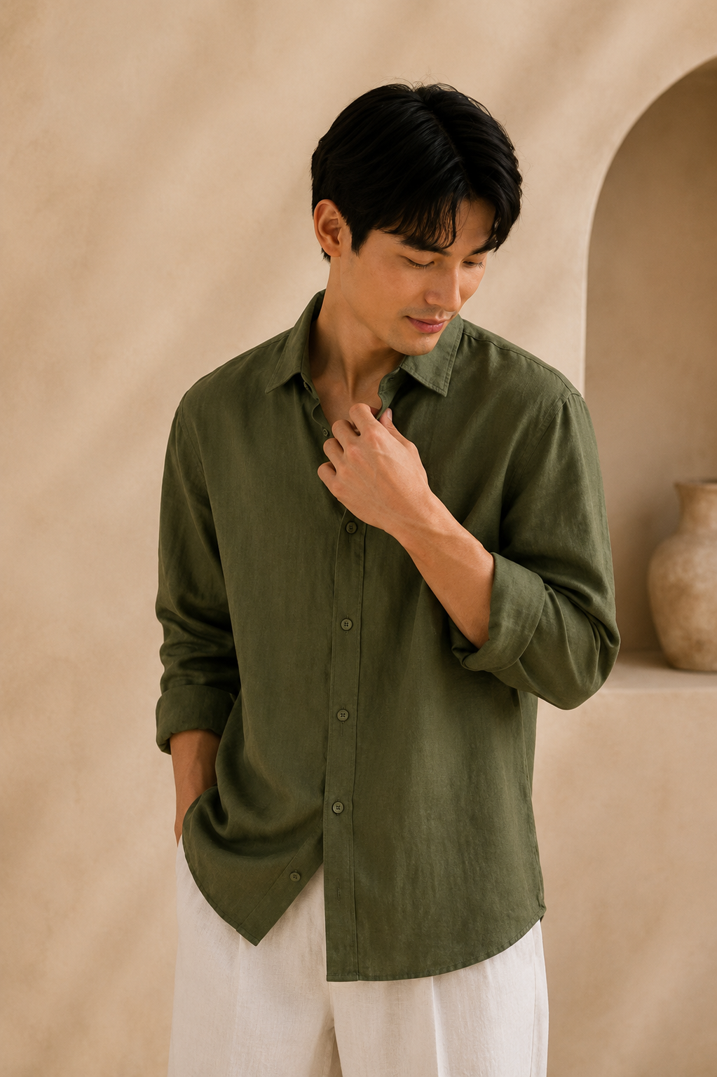 Lenin shirt grass green - Image 3