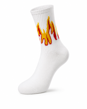 Wildfire Flame Socks – White & Red & Yellow | Special Edition